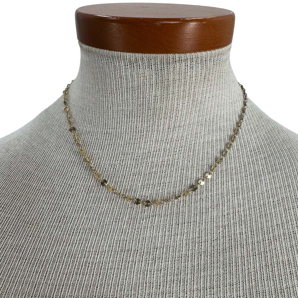 Gold disk choker necklace